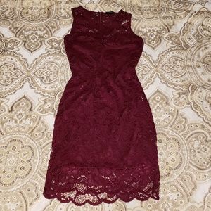Burgundy Lace Dress